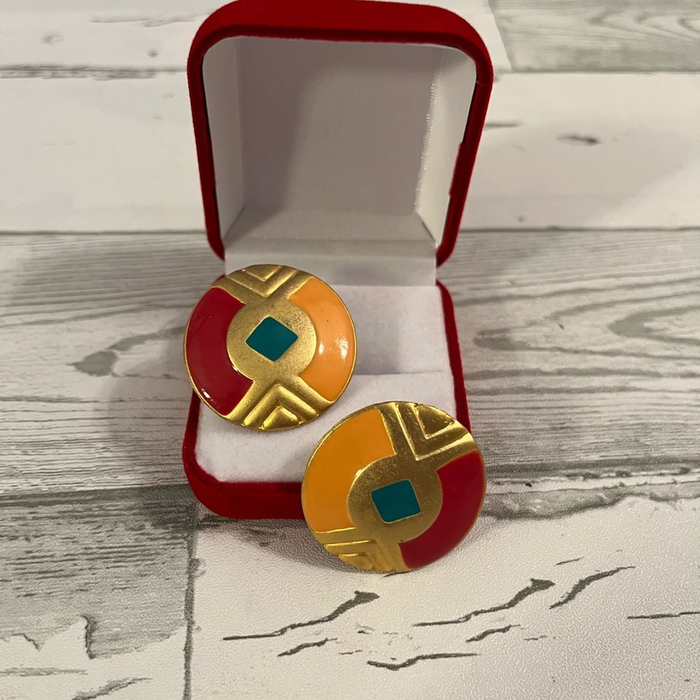 Vintage Gold Tone MCM Earrings